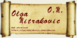 Olga Mitraković vizit kartica